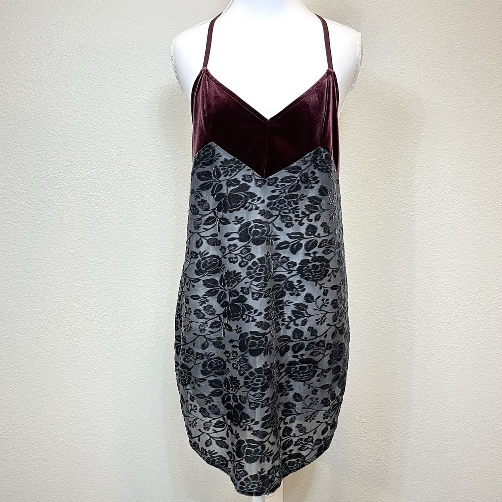 Melrose And Market Womens Velvet Fairy Grunge Mini Slip Dress Small Whimsigoth